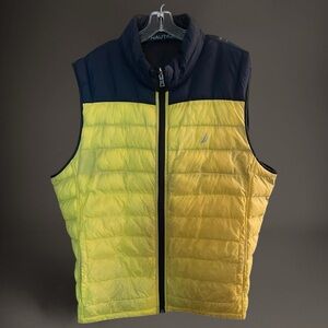 REVERSIBLE NAUTICA DOWN FILLED VEST | DARK BLUE & YELLOW Men’s Sz 2-3X | Nice!